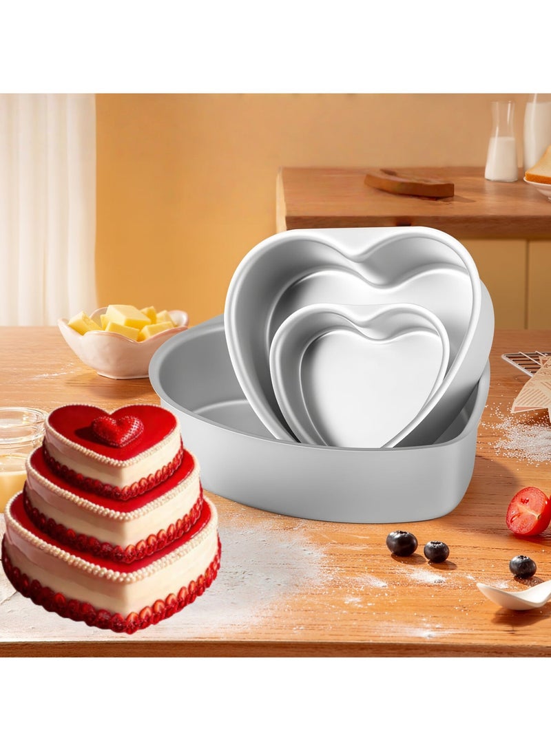 قالب كيك على شكل قلب 4 بوصات / 6 بوصات / 8 بوصات من الفولاذ المقاوم للصدأ قالب كيك على شكل قلب قالب كيك الجبن لعيد الحب أدوات خبز مريحة لحفلات الزفاف - Image 1